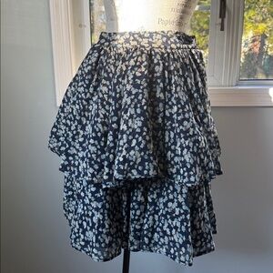 Valentino Boutique vintage 90’s floral silk tiered ruffled mini skirt EVC size 4